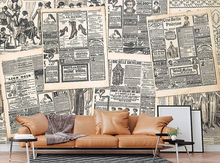 image of DIY Eco-Friendly Home Decor with newspapers on the wall