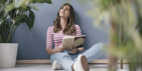 a girl reading a book